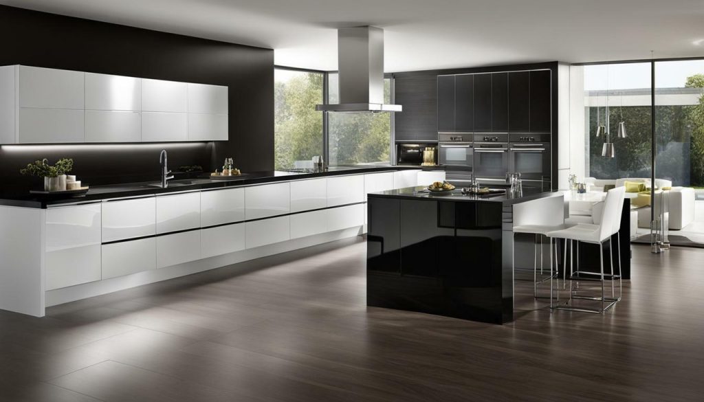 high gloss kitchen cabinets