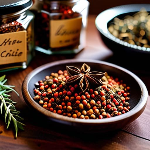 Artisanal Small-Batch Spice Blends in jars.
