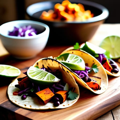 Roasted Sweet Potato and Black Bean Tacos.
