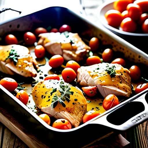 Mediterranean Sunshine on a Tray with chicken.