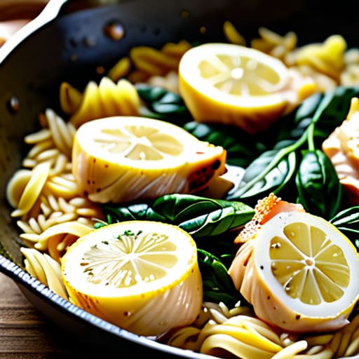 The Cozy Lemon Chicken Orzo dish.